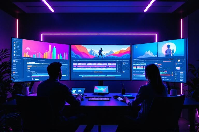 Creative agency video production team