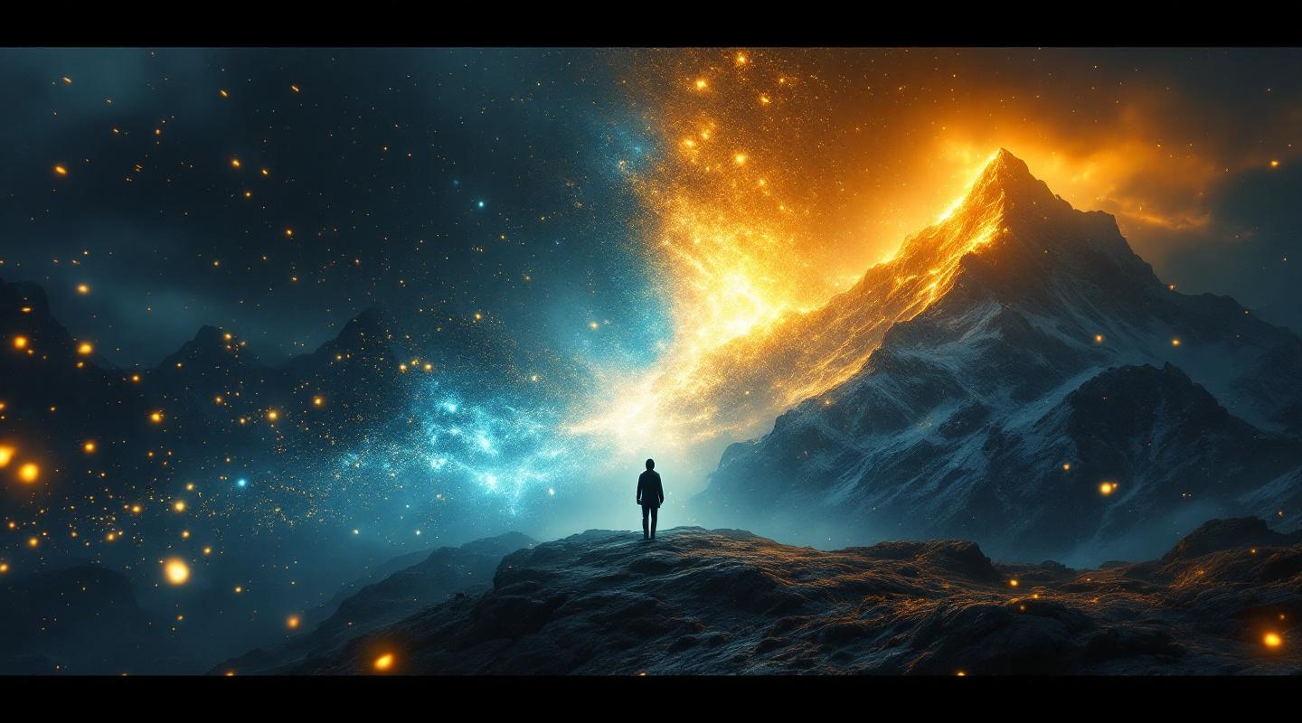 Script transforming into cinematic film scene